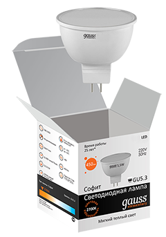 Купить Gauss Лампа Elementary MR16 3.5W 290lm 3000K GU5.3 LED 13514