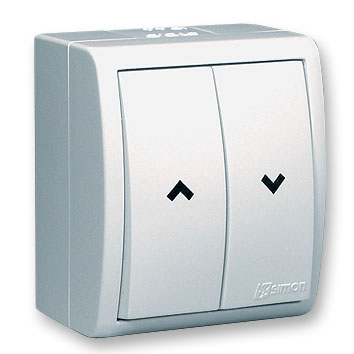 Купить Simon 15 Aqua Белый Выключатель жалюзийный с электрической блокировкой, наружный, IP54 1594332-030