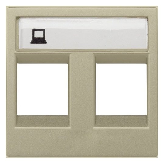 ABB NIE Zenit Шампань Накладка 2-я тел/комп розетки(для суп2017.2,2017.3,2018,2018.5,2018.6,2018.8 2CLA221820N1901