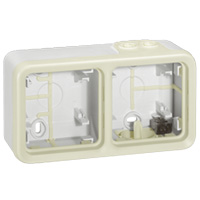 Купить Legrand Plexo Белый Монтажная коробка 2-ая для наружного монтажа,горизонтальная,IP55 069690