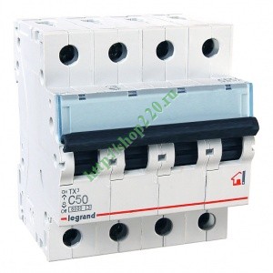 Купить Legrand TX3 Автоматический выключатель 4P 50A (С) 6000 404075
