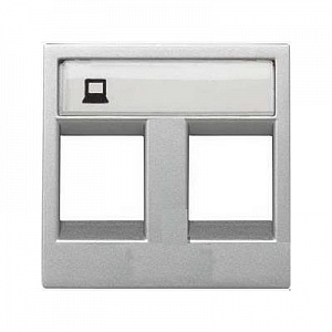 ABB NIE Zenit Серебро Накладка 2-я тел/комп розетки(для суп.2017.2,2017.3,2018,2018.5,2018.6,2018.8 2CLA221820N1301