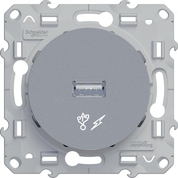 SE Odace Алюминий Розетка USB S53R408