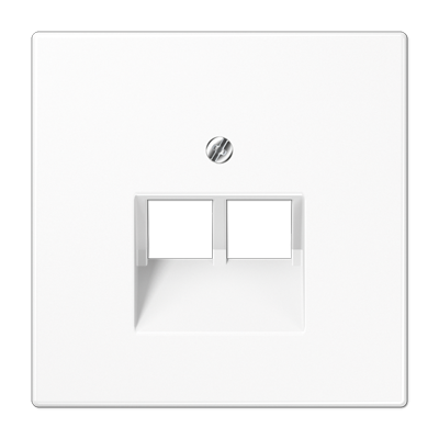 JUNG LS 990 Белая Накладка 2-ой наклонной ТЛФ/комп розетки LS969-2UAWW