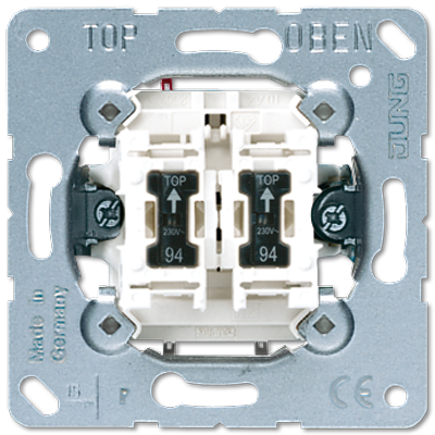 JUNG Механический Выключатель 2-клавишный с подсветкой 505U5