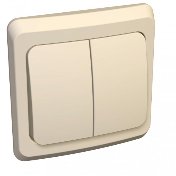 Systeme Electric Этюд Крем Выключатель 2-клавишный с подсветкой