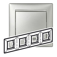 Купить Legrand Valena Алюминий/Серебряный штрих Рамка 4-ая горизонт. 770354