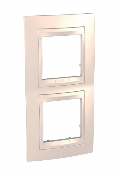 SE Unica Хамелеон Беж/Беж Рамка 2-ая вертикальная MGU6.004V.25