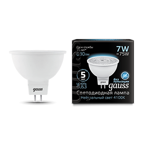 Gauss Лампа MR16 7W 630lm 4100K GU5.3 LED 101505207