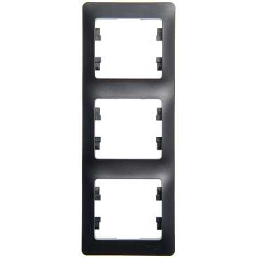 Купить Systeme Electric Glossa Антрацит Рамка 3-ая, вертикальная