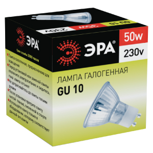 Купить ЭРА GU10-JCDR (MR16) -50W-230V (галоген, софит, 50Вт, нейтр, GU10)