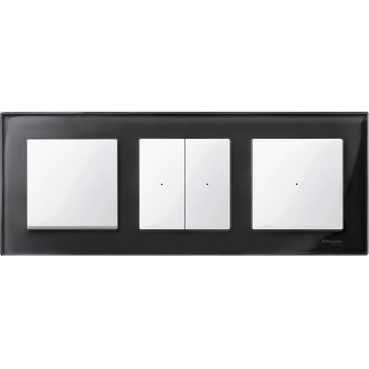 Купить SE Merten SM M-Elegance Стекло Черное кальцит Рамка 3-ая MTN404303