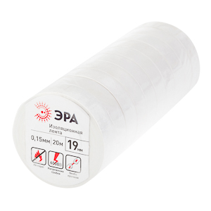 Купить ЭРА 43607/43591 ПВХ-изолента 19мм*20м белая