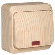 Купить Systeme Electric Этюд наруж Дача Сосна Выключатель 1-клавишный с подсветкой (сх. 1)