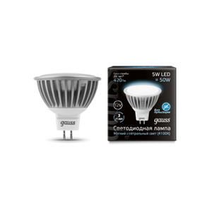 Купить Gauss Лампа MR16 12V 5W 530lm 4100K GU5.3 LED 201505205