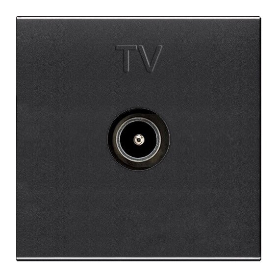 ABB NIE Zenit Антрацит Мех ТВ розетки, простой, 2-модульный 2CLA225070N1801