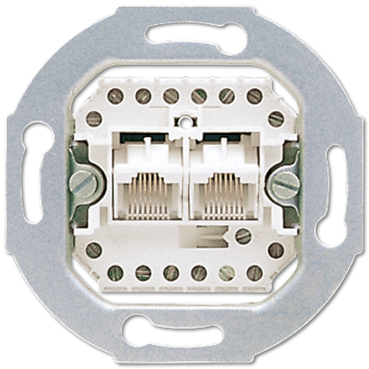 JUNG EcoProfi Мех Розетка ТЛФ 2-ая наклонная UAE EPUAE8-8UPO