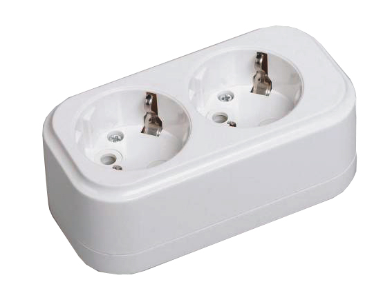 Купить IEK Розетка переносная разб. К02 2 места CLASSIC