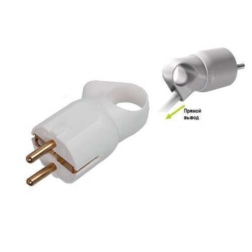 Купить Legrand Элиум Белый Вилка 2Р+Е, 16А, кабель мах 3х2.5, пластик 050190