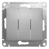 Купить Systeme Electric Glossa Алюминий Выключатель 3-клавишный, сх.3, 10АХ