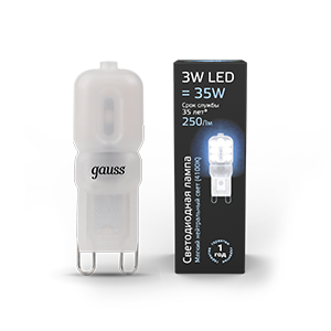 Gauss Лампа G9 AC220-240V 3W 250lm 4100K пластик LED 107409203