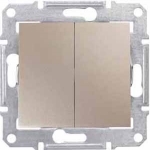 Купить SE Sedna Титан Переключатель 2-клавишный 10А (сх.6+6) SDN0600168