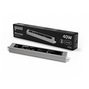 Gauss Блок питания для светодиодной ленты пылевлагозащищенный 40W 12V IP66 202023040