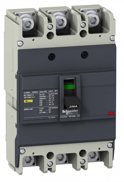 SE EasyPact EZC 250 Автоматический выключатель 3P/3Т 160A 36кA/415В EZC250H3160 SE EasyPact EZC 250 Автоматический выключатель 3P/3Т 160A 36кA/415В EZC250H3160