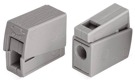 WAGO Клемма для светильников "проходная": 1 однопровол. (Медь/Al), 1 многопр. медный(!) проводник (упаковка) 224-111