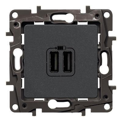 Купить Legrand Etika Антрацит Розетка USB 2-ая 240В/5В 2400мА 672694