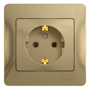 Systeme Electric Glossa Титан Розетка с/з (в сборе с рамкой)