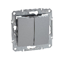 Купить SE Sedna Алюминий Переключатель 2-клавишный 10А (сх.6+6) SDN0600160