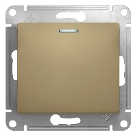 Купить Systeme Electric Glossa Титан Переключатель 1-клавишный с подсветкой, сх.6а, 10АХ