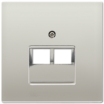 JUNG LS 990 Edelstahl Накладка 2-ой наклонной ТЛФ/комп розетки ES2969-2UA