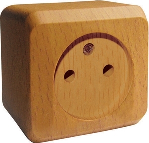 Systeme Electric Этюд наруж Дача Темный бук Розетка 1-ая б/з без шторок