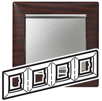 Купить Legrand Valena Темное дерево/Серебро Рамка 4-ая горизонт. 770374