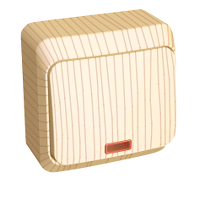 Купить Systeme Electric Этюд наруж Дача Сосна Выключатель 1-клавишный с подсветкой (сх. 1)