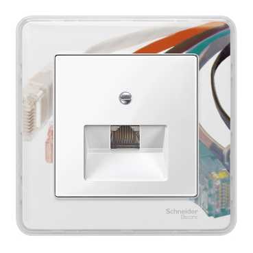 Купить SE Merten SM Бел глянец Накладка розетки ТЛФ/комп 1-ой наклонной MTN296219