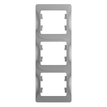 Systeme Electric Glossa Алюминий Рамка 3-ая, вертикальная