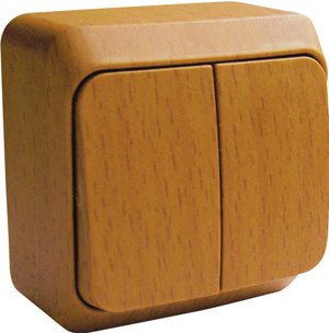 Купить Systeme Electric Этюд наруж Дача Темный бук Выключатель 2-клавишный (сх. 5)