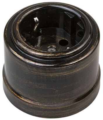 BIRONI Лизетта Пластик Бронза Розетка с/з B1-101-25