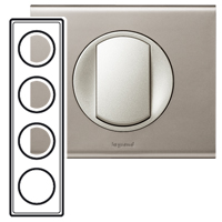 Купить Legrand Celiane Никель Велюр Рамка 4-ая (2+2+2+2 мод) 069114