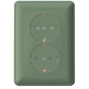 Купить SE Wessen 59 Шампань Розетка 2-ая с/з с защитными шторками (в сборе, с рамкой) RS16-255-48