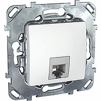 Купить SE Unica Белый Розетка ТЛФ 1-ая 4 контакта MGU5.492.18ZD