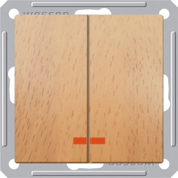 Купить SE Wessen 59 Бук Выключатель 2-клавишный с подсветкой 16А (сх.5) VS516-251-8-86