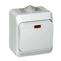 Купить Systeme Electric Этюд наруж Серый Выключатель 1-клавишный с подсветкой IP44