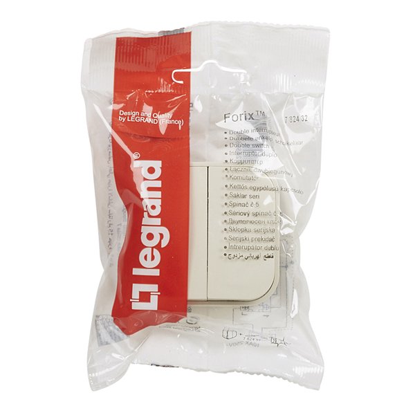 Legrand Quteo Бежевый Выключатель 2-клавишный 10А 782232