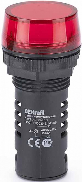 Купить Dekraft Лампа комм. ADDS D22 LED кр. 220В AC/DC ЛK-22