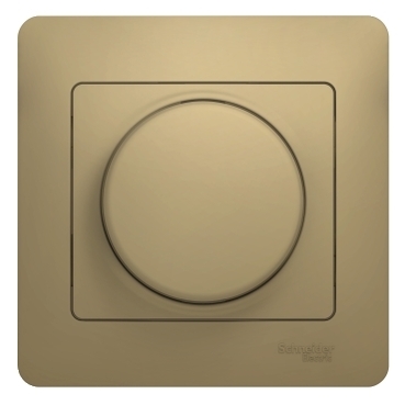 Купить Systeme Electric Glossa Титан Светорегулятор (диммер) поворотный, 300Вт (в сборе с рамкой)