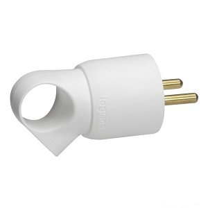 Купить Legrand Элиум Белый Вилка 2Р+Е, 16А, кабель мах 3х2.5, пластик 050190